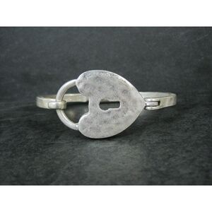 Hinged Heart Padlock Bracelet 7"